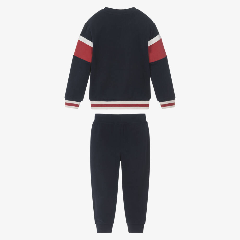 iDO-Boys Navy Blue Cotton Ice Hockey Inspired Tracksuit | Childrensalon Outlet