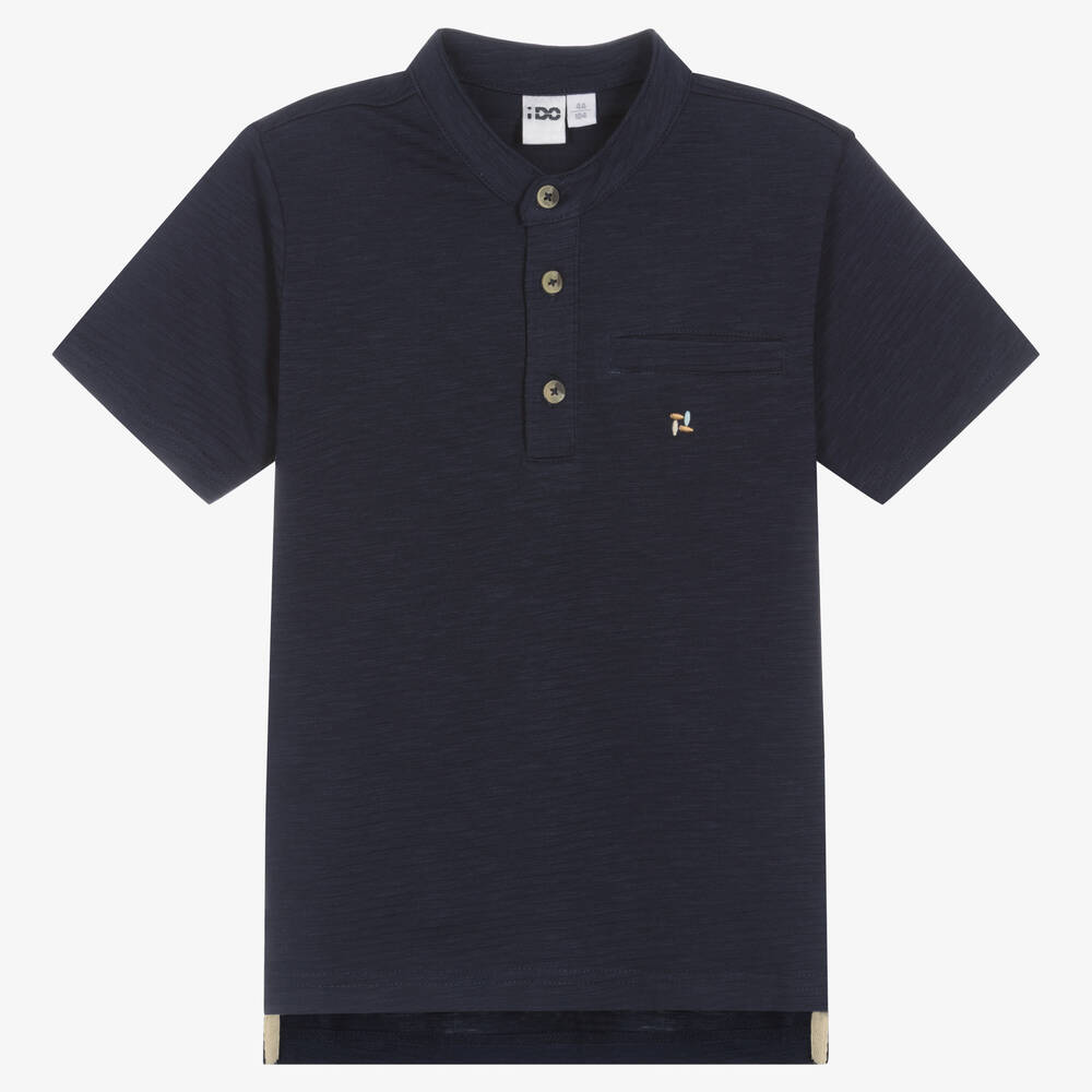 iDO Baby-Boys Navy Blue Cotton T-Shirt | Childrensalon Outlet