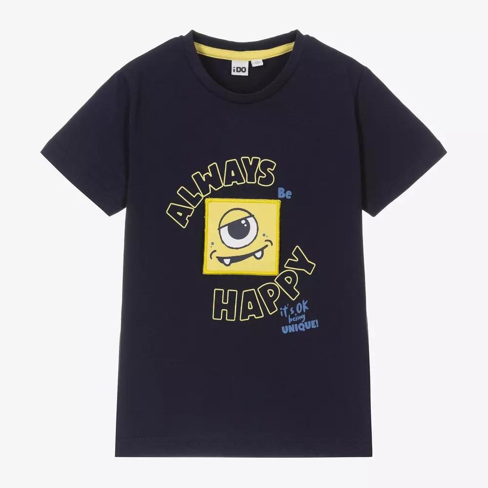 iDO Малыши-Boys Navy Blue Cotton T-Shirt | Childrensalon Outlet