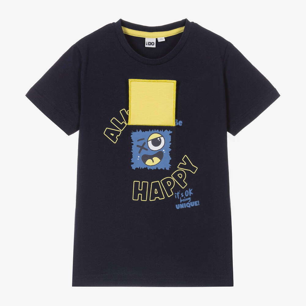 iDO Малыши-Boys Navy Blue Cotton T-Shirt | Childrensalon Outlet