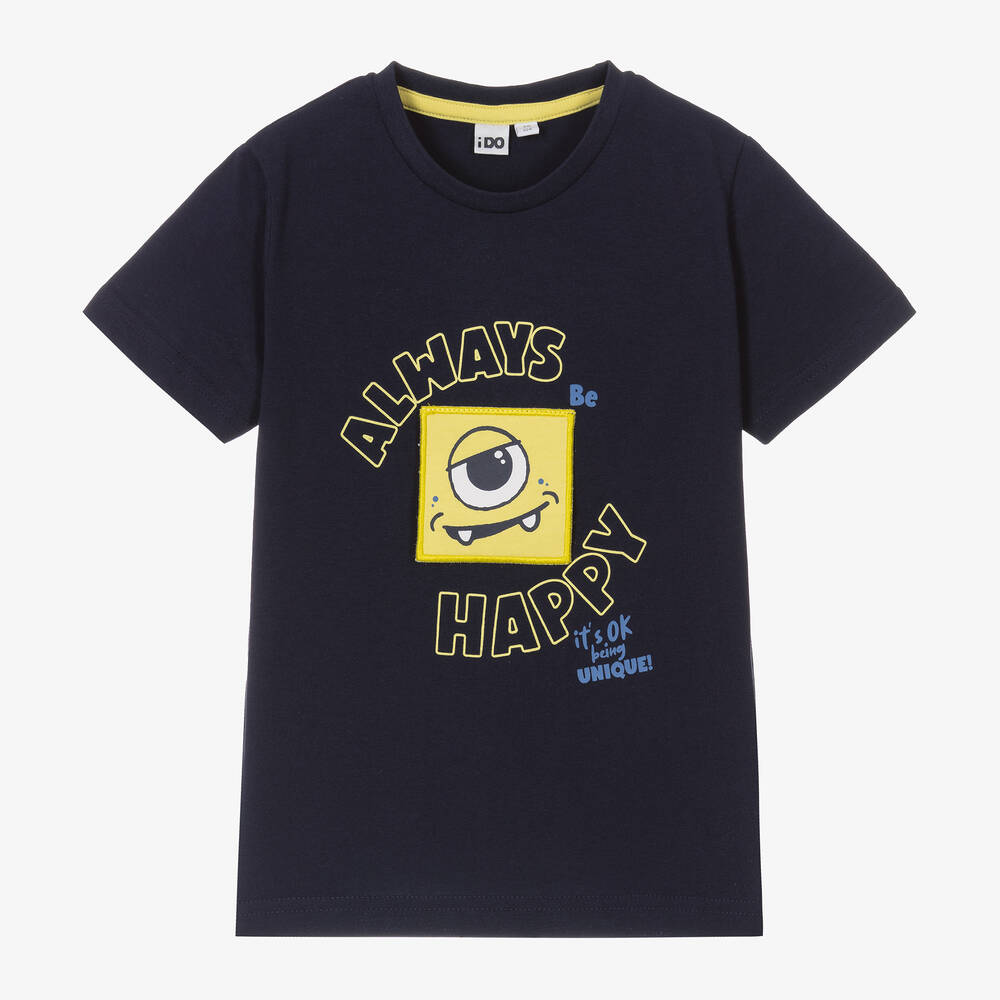 iDO Baby-Boys Navy Blue Cotton T-Shirt | Childrensalon Outlet