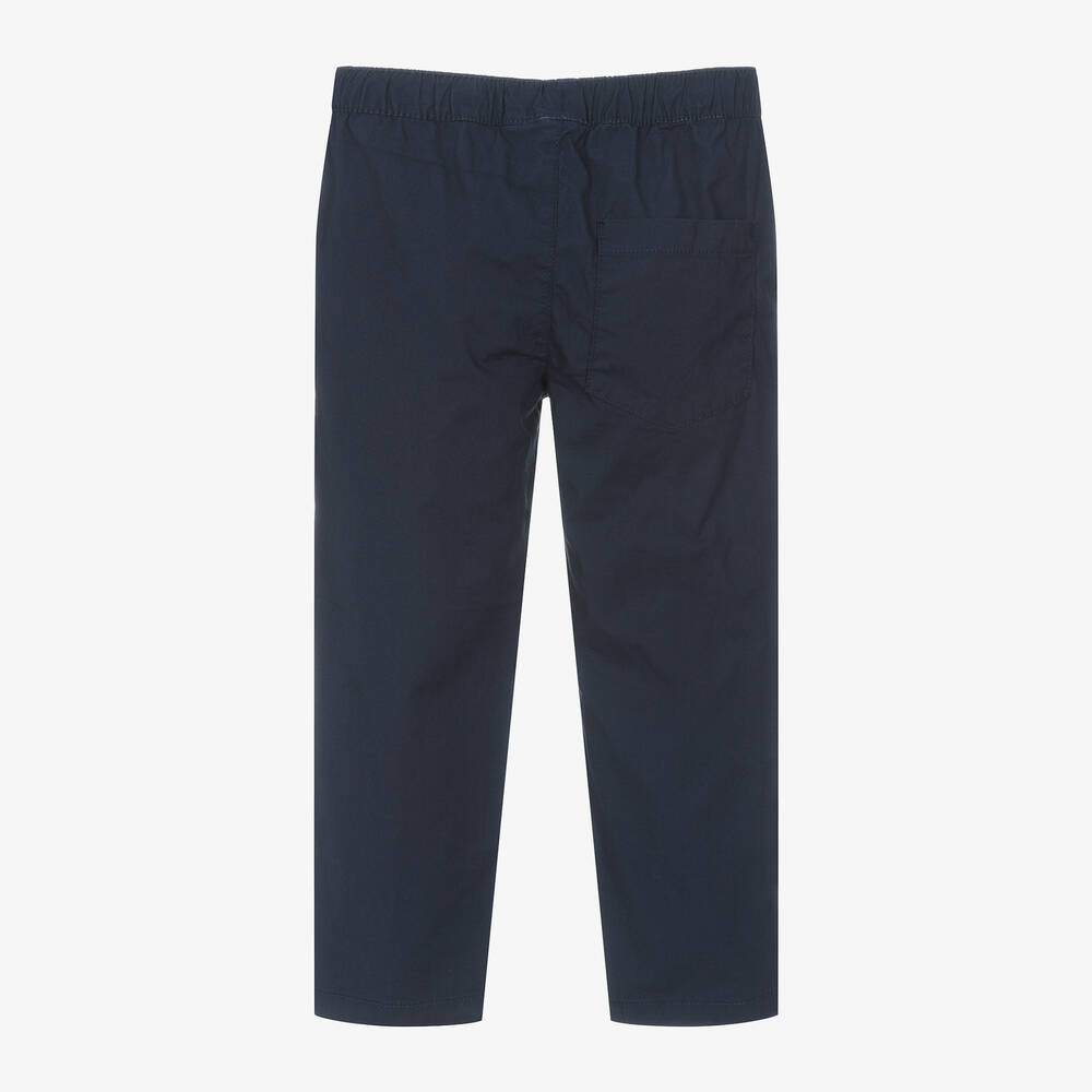 iDO Baby-Boys Navy Blue Cotton Trousers | Childrensalon Outlet