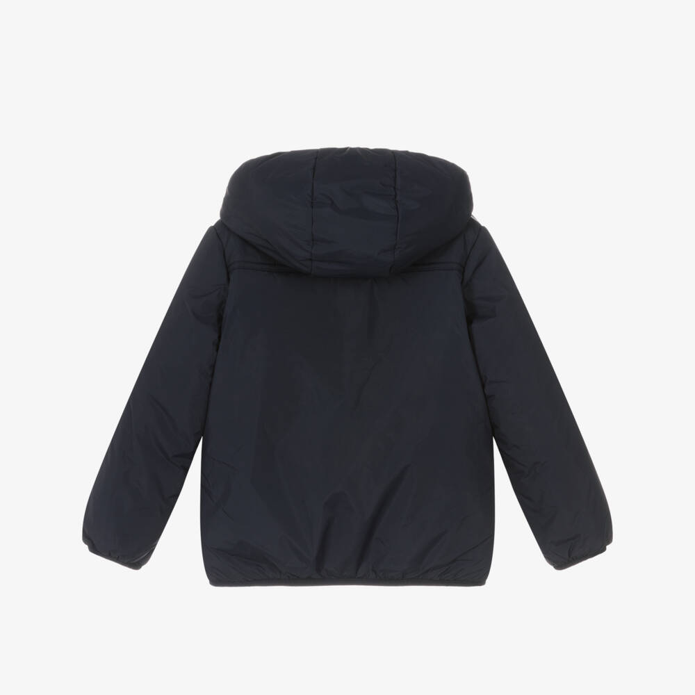 iDO-Boys Navy Blue Jacket with Sherpa Lined Hood | Childrensalon Outlet