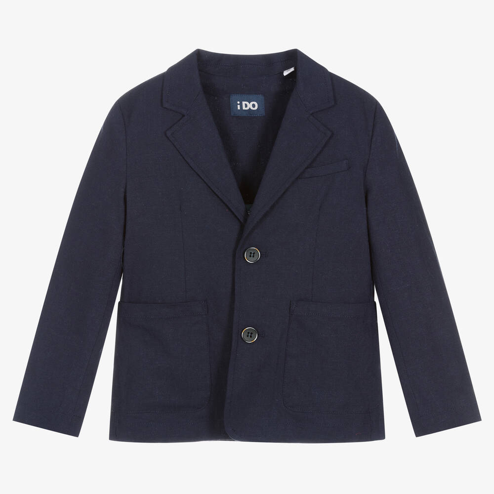 iDO Baby - Blazer bleu marine en lin garçon | Childrensalon