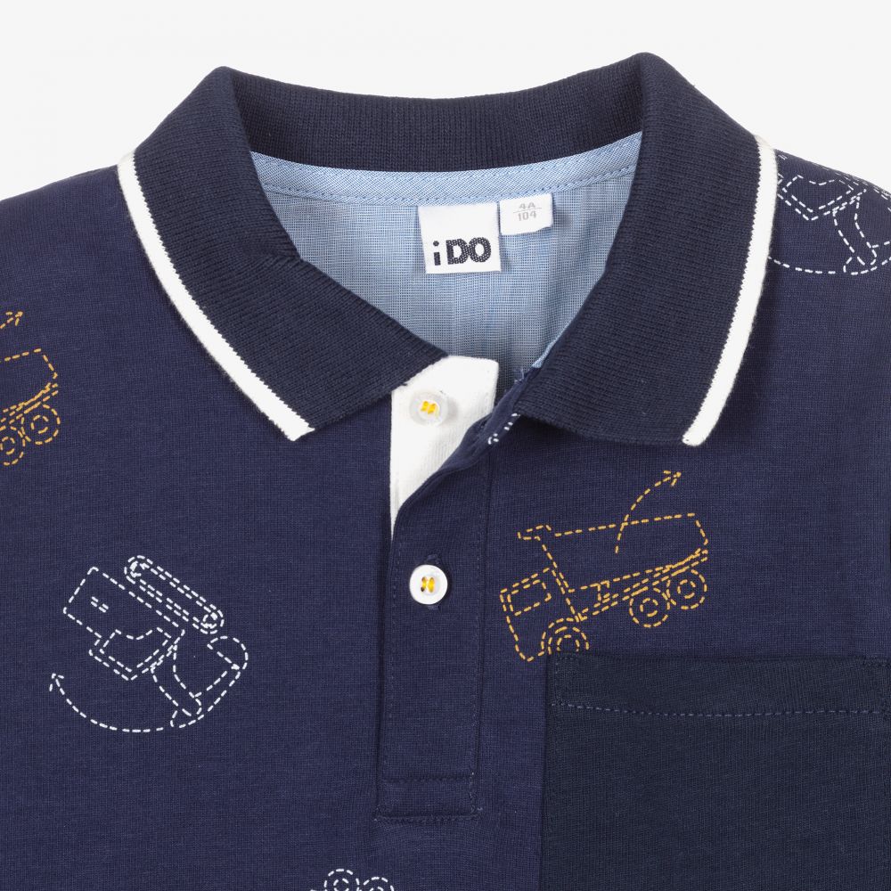 iDO Baby-توب بولو قطن لون كحلي للأولاد | Childrensalon Outlet