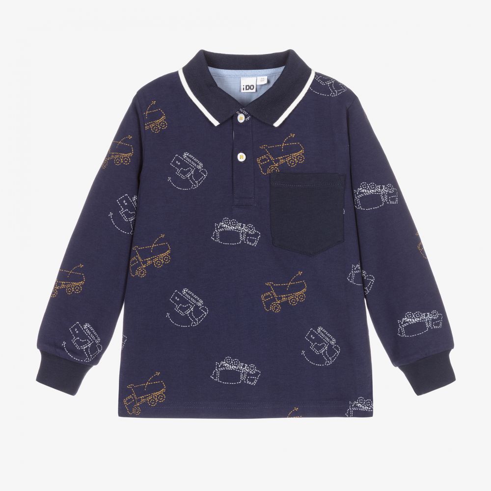 iDO Baby - Boys Navy Blue Polo Shirt | Childrensalon