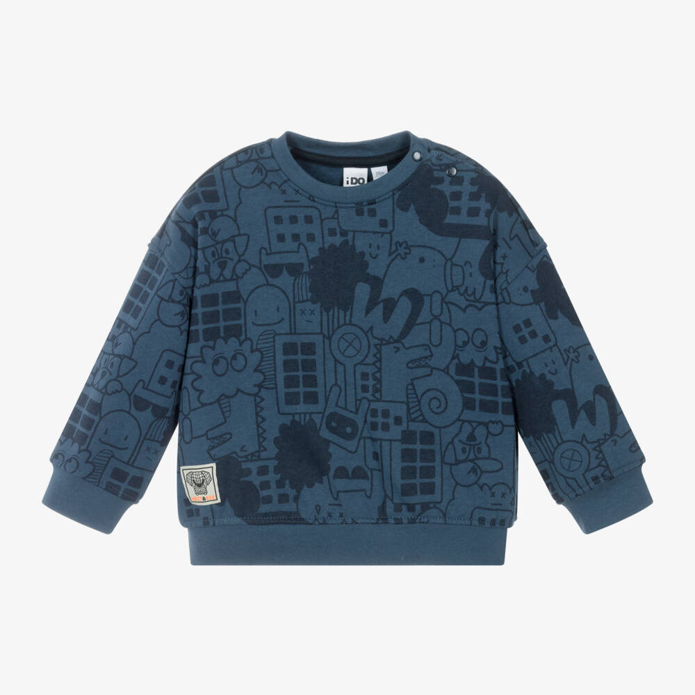 iDO Baby-Boys Navy Cartoon Cotton Jumper | Childrensalon Outlet