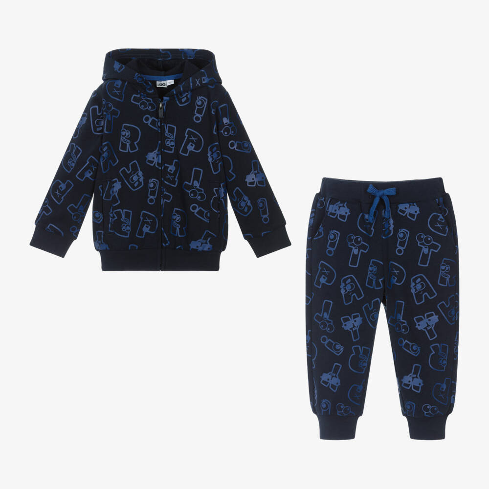 iDO Baby-Boys Navy Cotton Lettered Set | Childrensalon Outlet