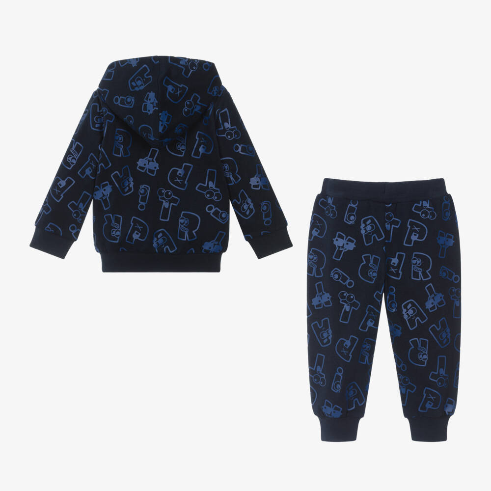 iDO Baby-Boys Navy Cotton Lettered Set | Childrensalon Outlet