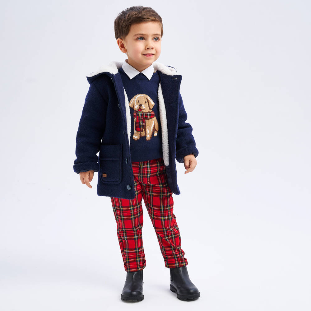 iDO Baby-Boys Navy Cotton Puppy Sweater | Childrensalon Outlet