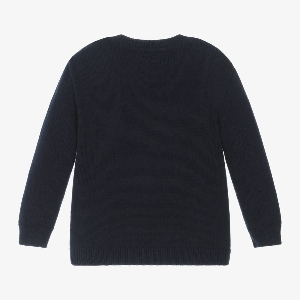 iDO Baby-Boys Navy Cotton Puppy Sweater | Childrensalon Outlet