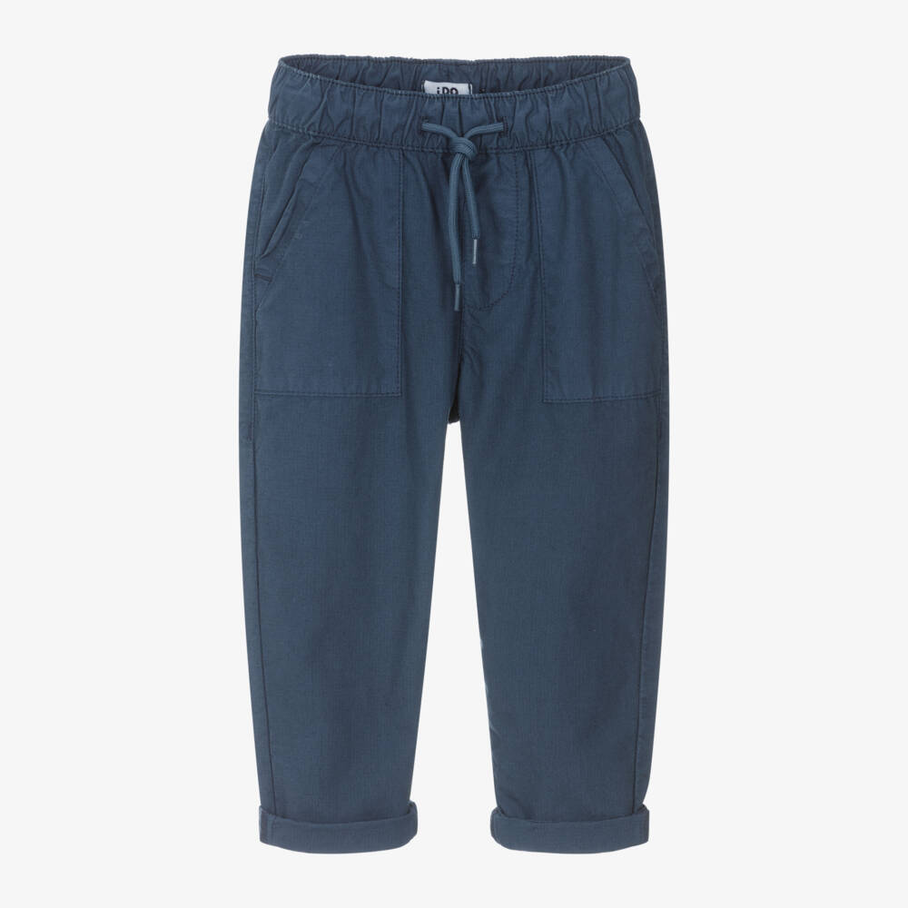 iDO Baby-بنطلون قطن ممزق للأولاد بلون كحلي | Childrensalon Outlet