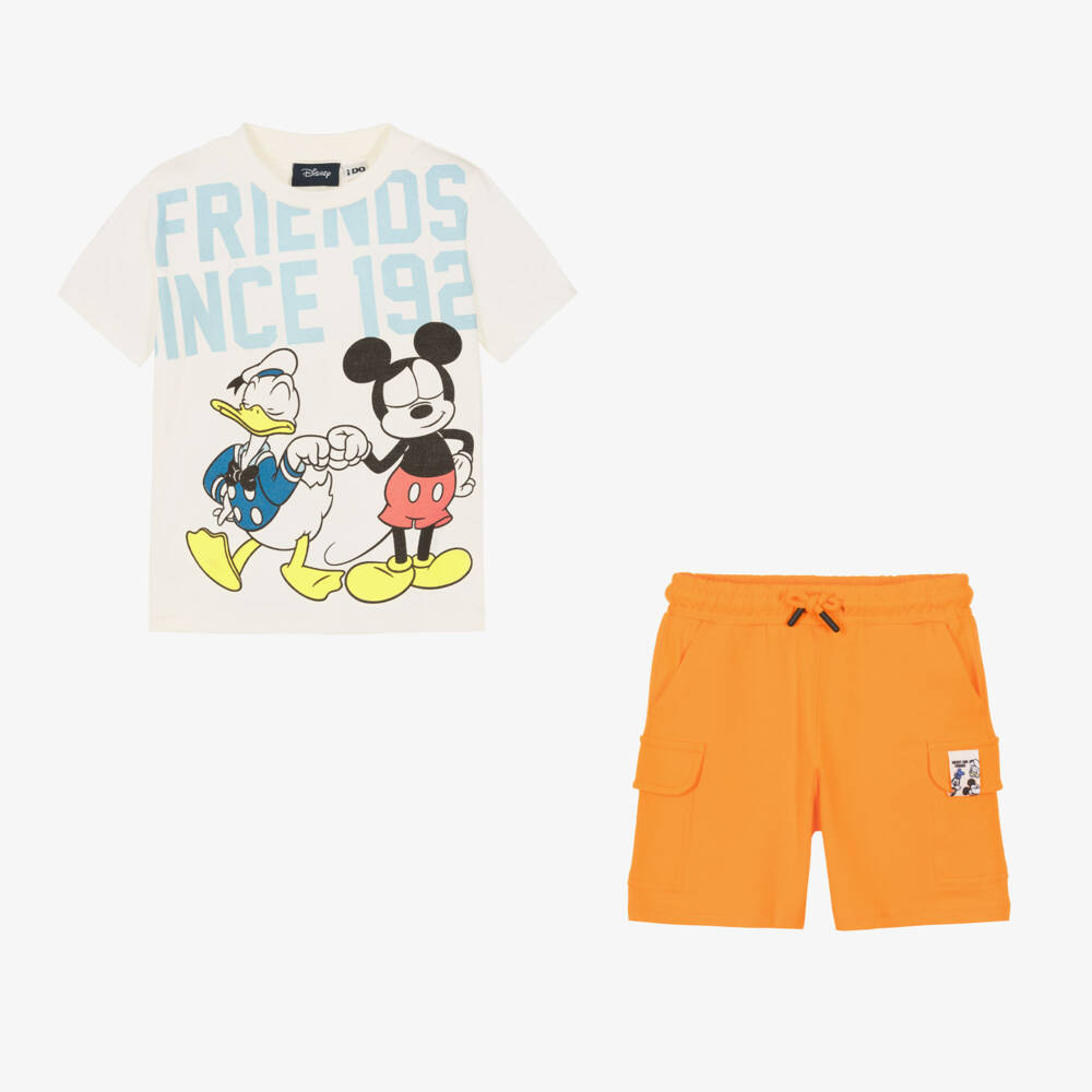 iDO Baby-Boys Orange Cotton Disney Shorts Set | Childrensalon Outlet