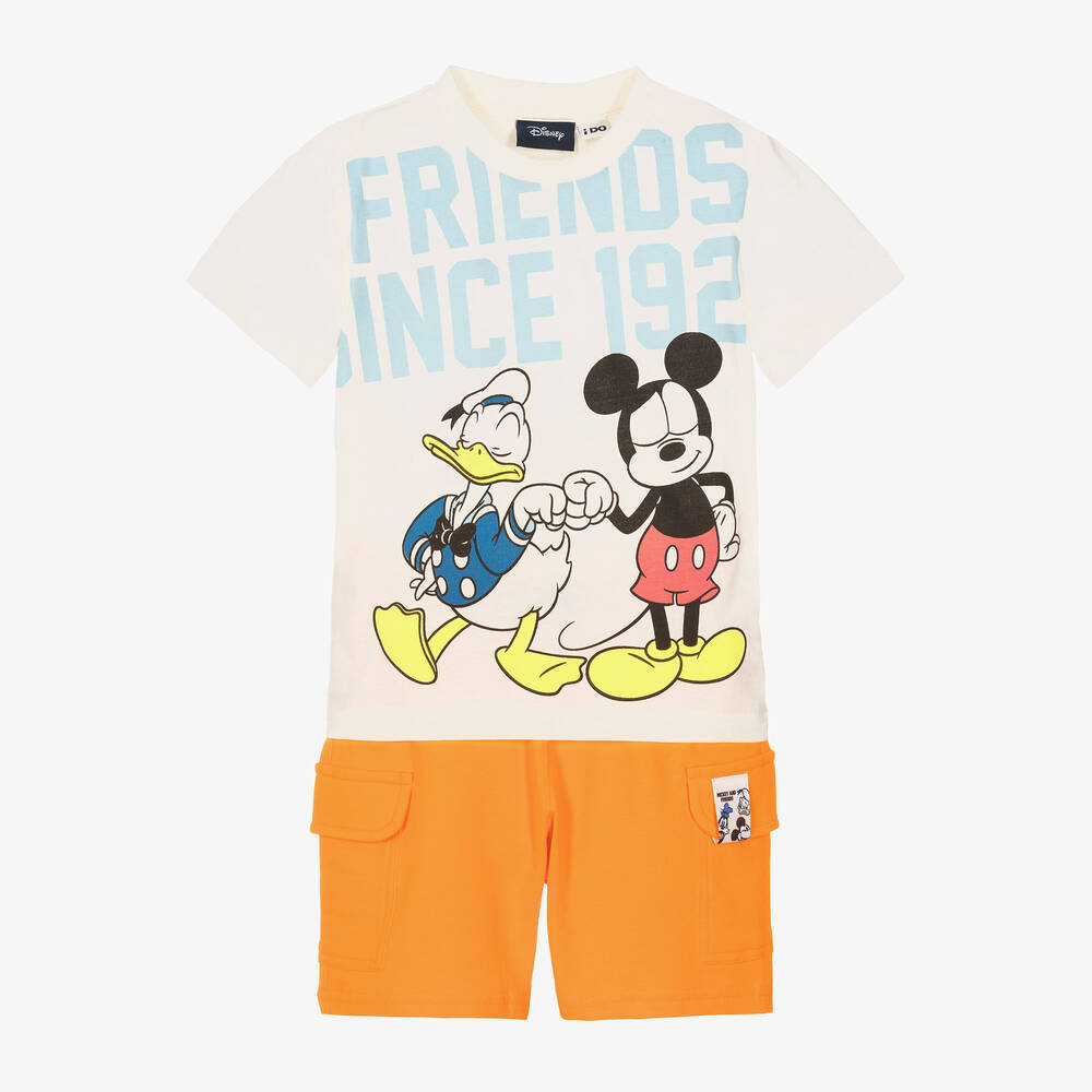 iDO Baby-Boys Orange Cotton Disney Shorts Set | Childrensalon Outlet
