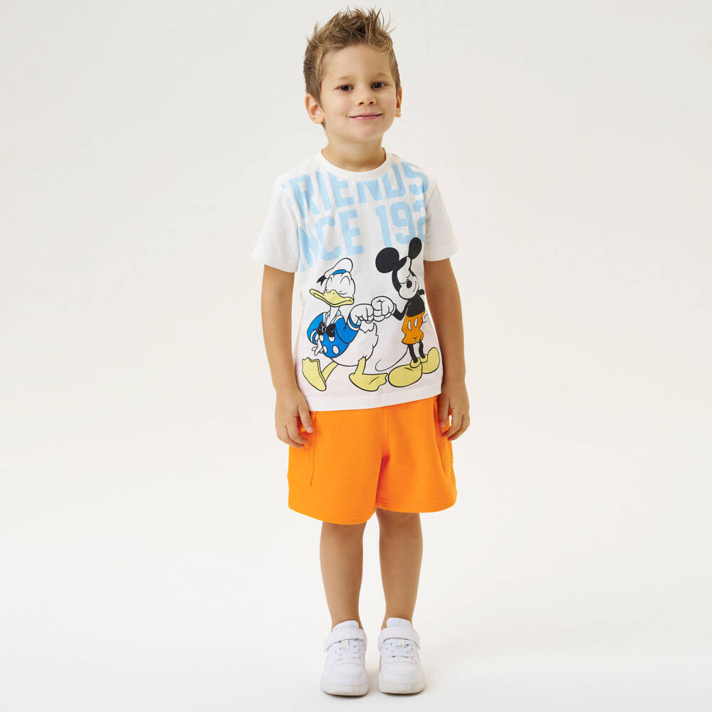 iDO Baby-Boys Orange Cotton Disney Shorts Set | Childrensalon Outlet