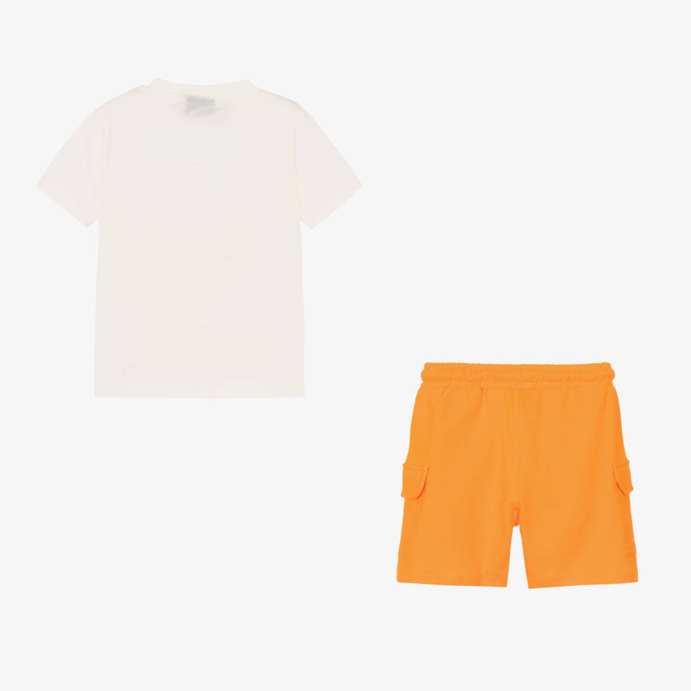 iDO Baby-Boys Orange Cotton Disney Shorts Set | Childrensalon Outlet