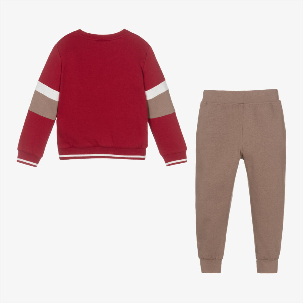 iDO Baby-Boys Red & Beige Jersey Set | Childrensalon Outlet