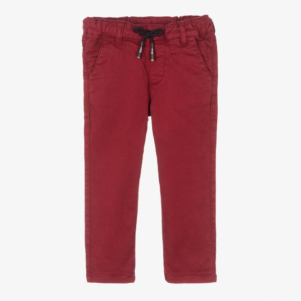 iDO Baby - Boys Red Chino Trousers | Childrensalon