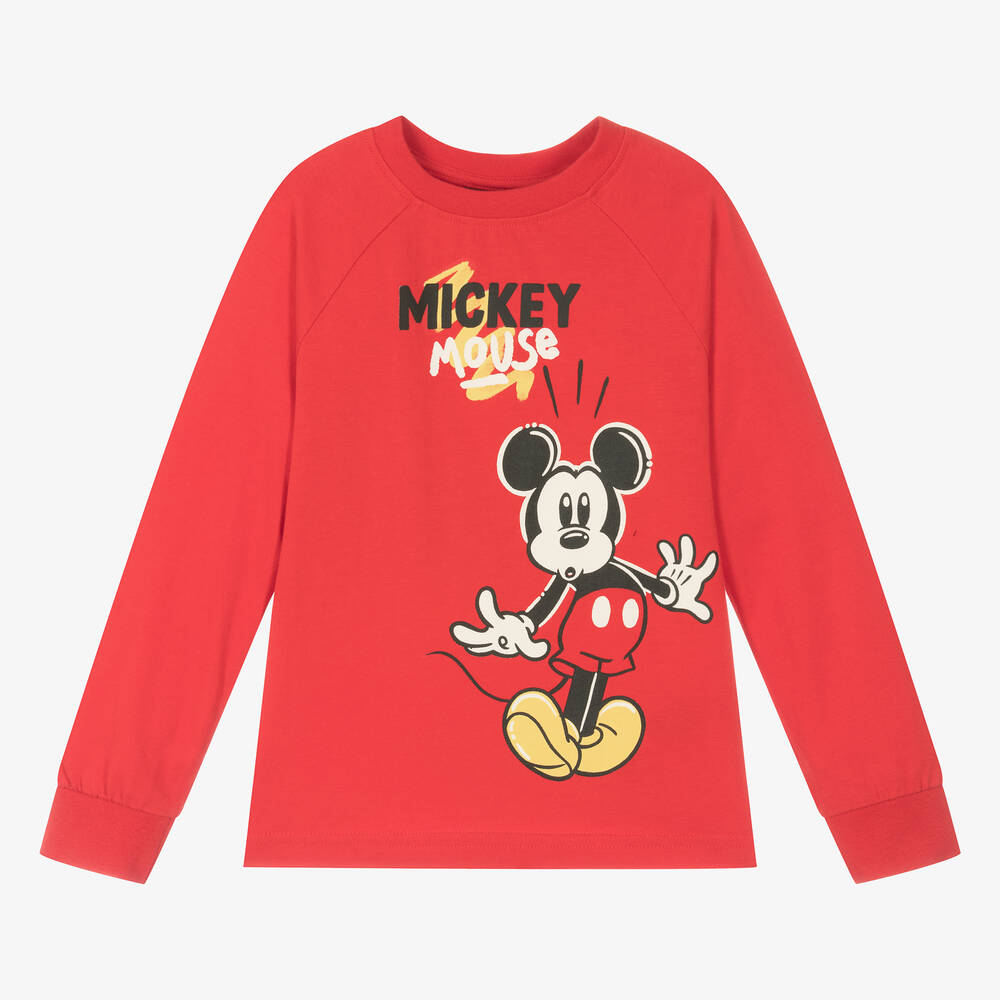 iDO Baby - Boys Red Cotton Mickey Mouse Top | Childrensalon