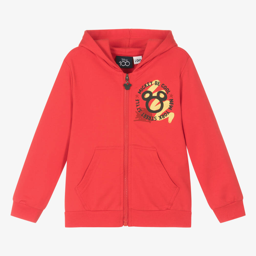 iDO Baby - Boys Red Mickey Mouse Zip-Up Hoodie | Childrensalon