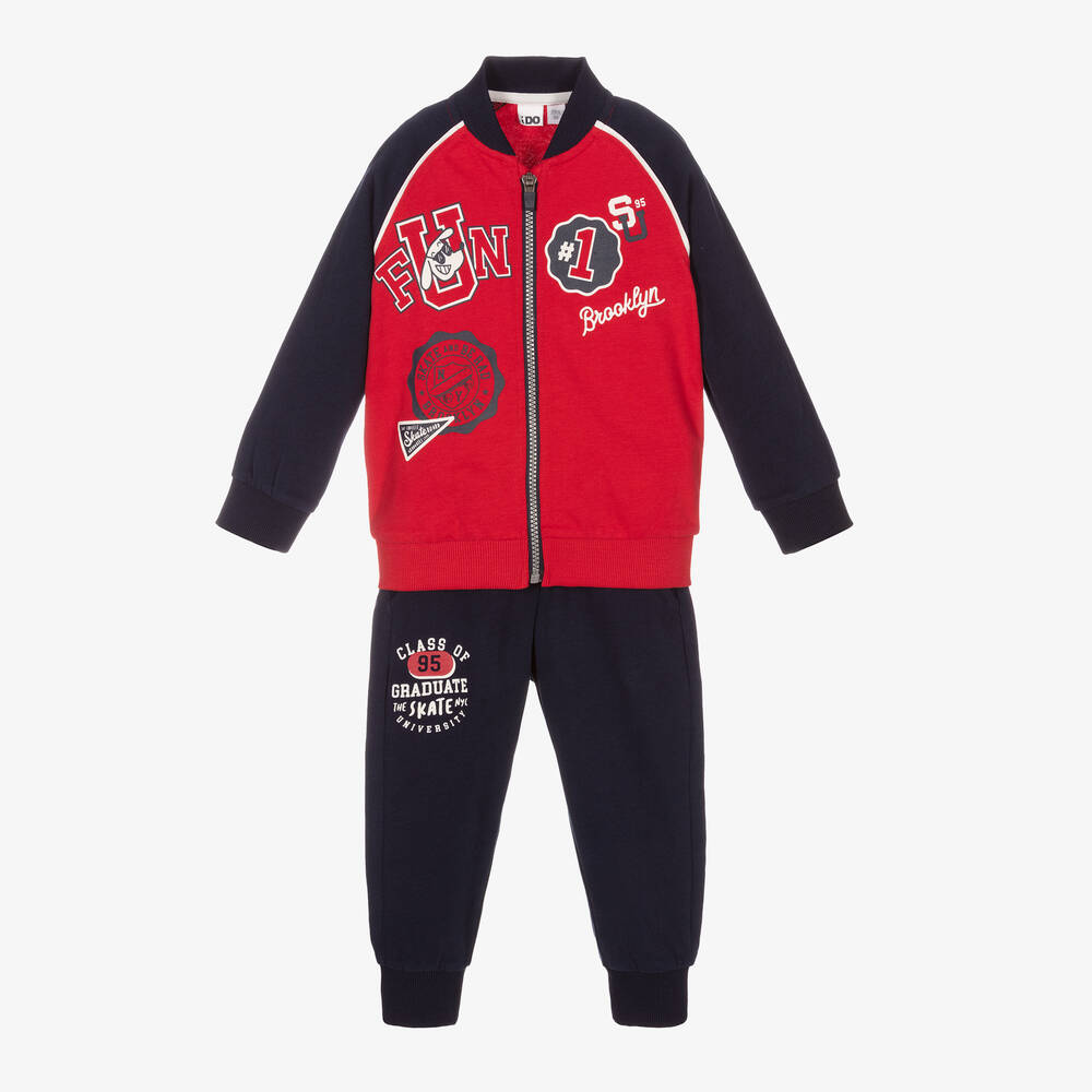 iDO Baby - Boys Red & Navy Blue Tracksuit | Childrensalon