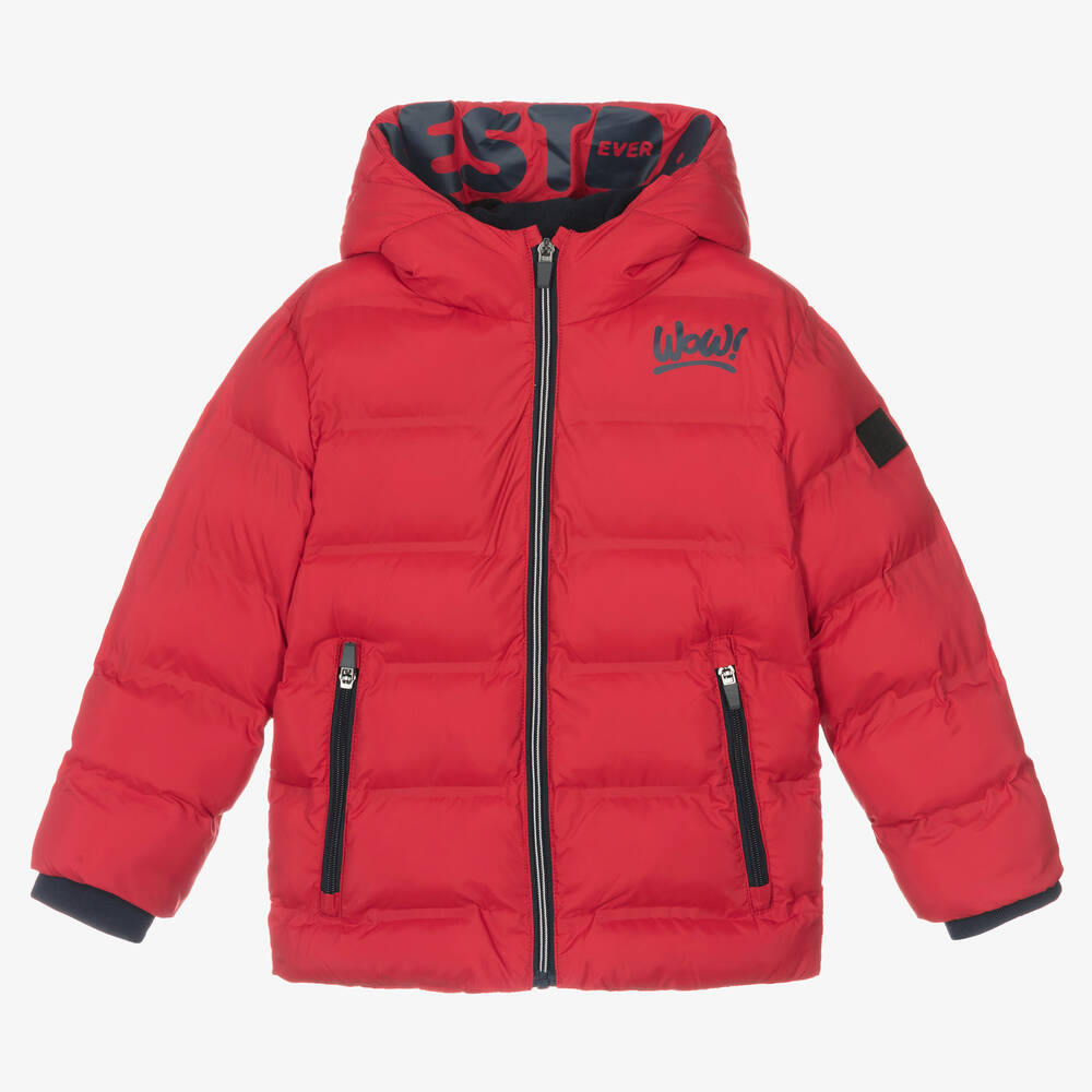 iDO Baby - Boys Red Puffer Jacket | Childrensalon