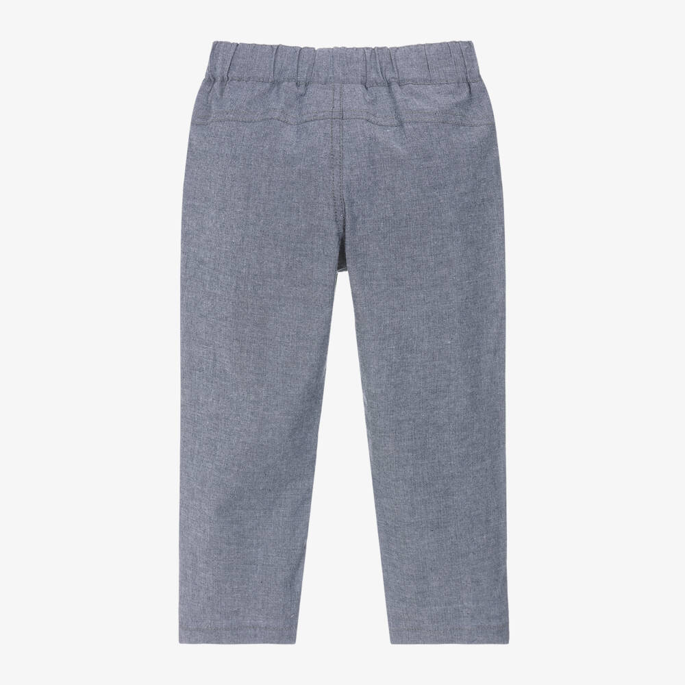iDO Baby-Boys Relaxed Fit Blue Slacks | Childrensalon Outlet