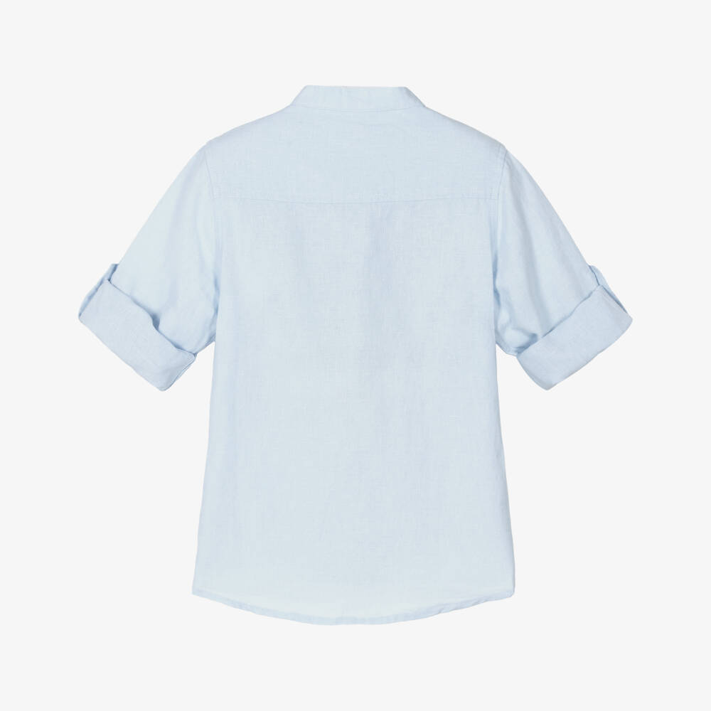 iDO Baby-Boys Sky-Toned Linen Blend Shirt | Childrensalon Outlet