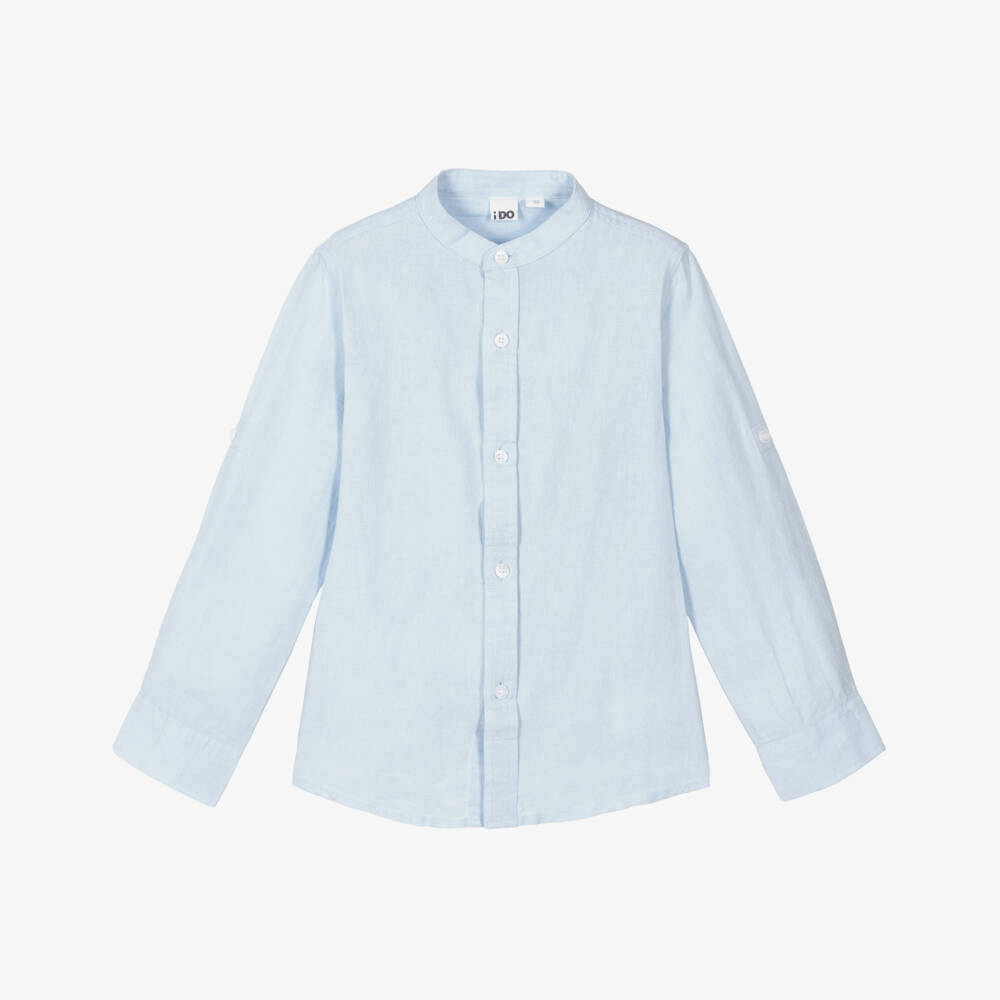 iDO Baby-Boys Sky-Toned Linen Blend Shirt | Childrensalon Outlet