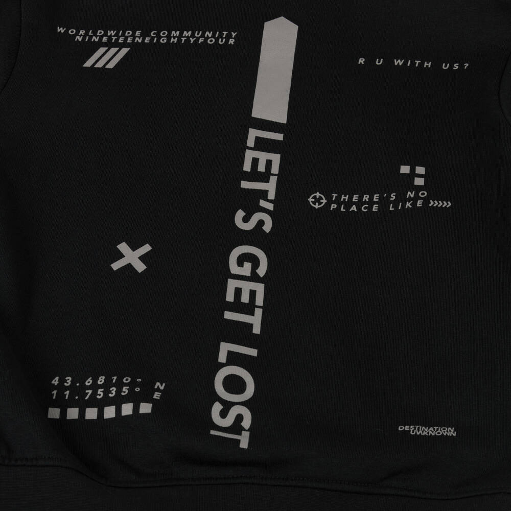 iDO Junior-Boys Sleek Black Cotton Tracksuit | Childrensalon Outlet