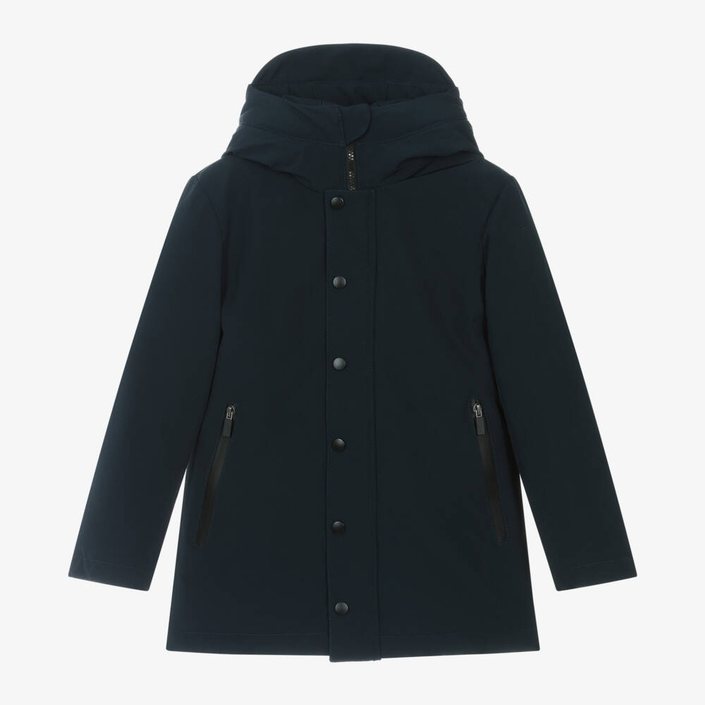 iDO Junior-Boys Sleek Navy Weatherproof Parka | Childrensalon Outlet