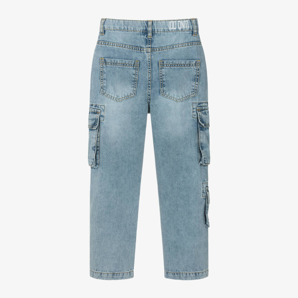 iDO Junior-بنطلون جينز كارجو أزرق ناعم للأولاد | Childrensalon Outlet