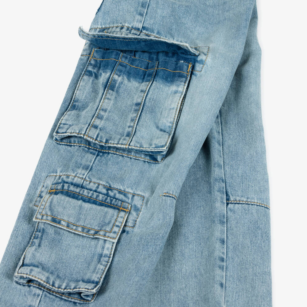iDO Junior-بنطلون جينز كارجو أزرق ناعم للأولاد | Childrensalon Outlet