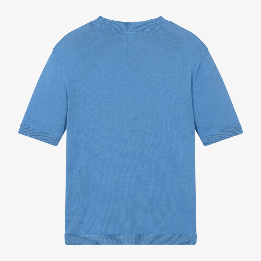 iDO Junior-Boys Soft Blue Cotton Tee | Childrensalon Outlet