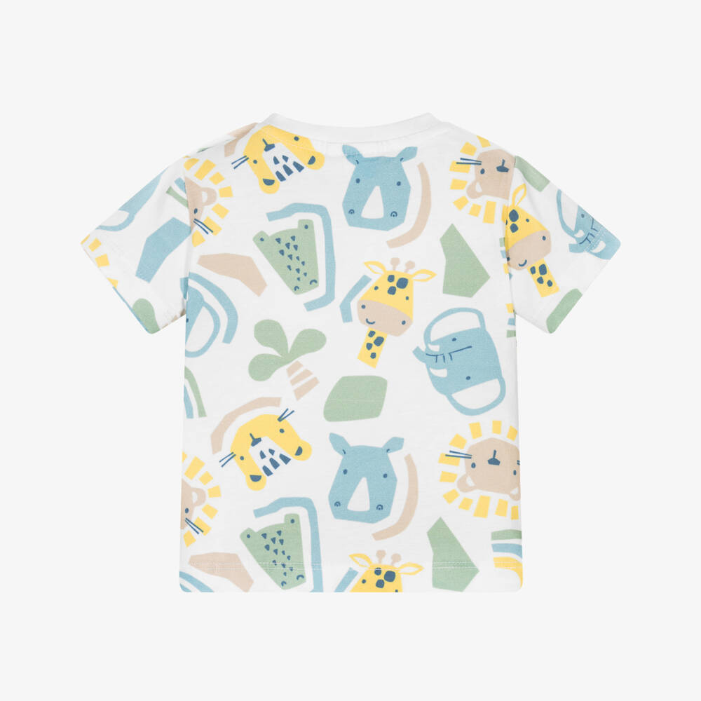iDO Mini-Boys Soft White Jungle Tee | Childrensalon Outlet