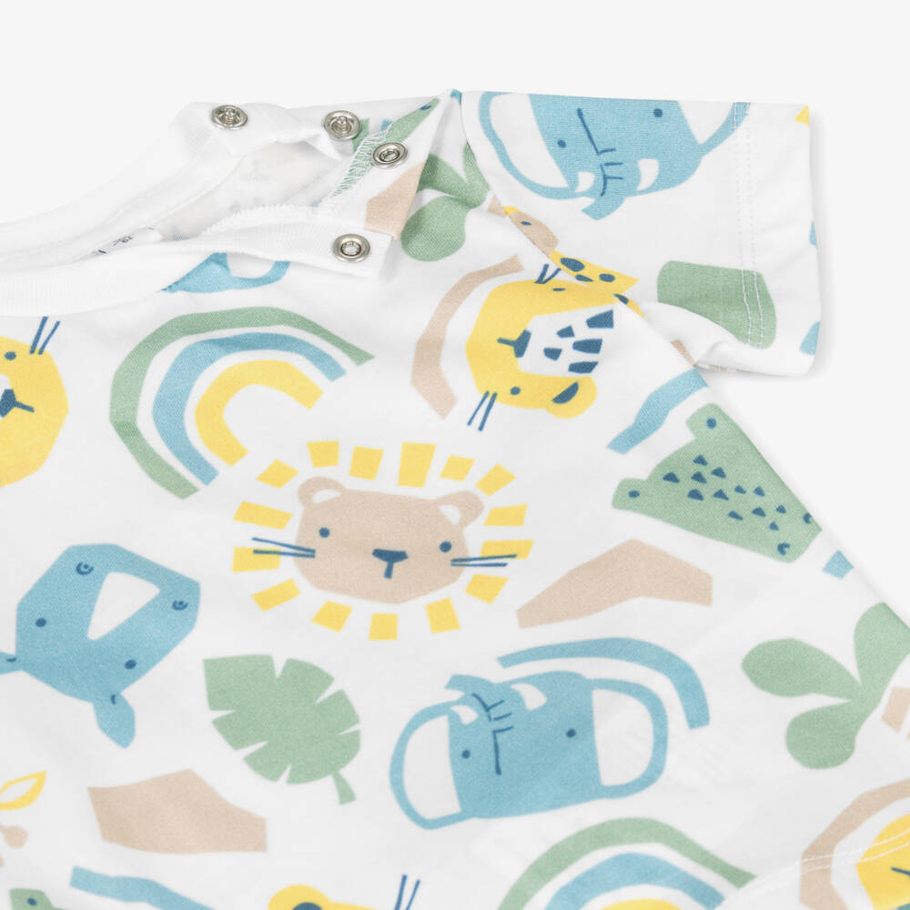 iDO Mini-Boys Soft White Jungle Tee | Childrensalon Outlet
