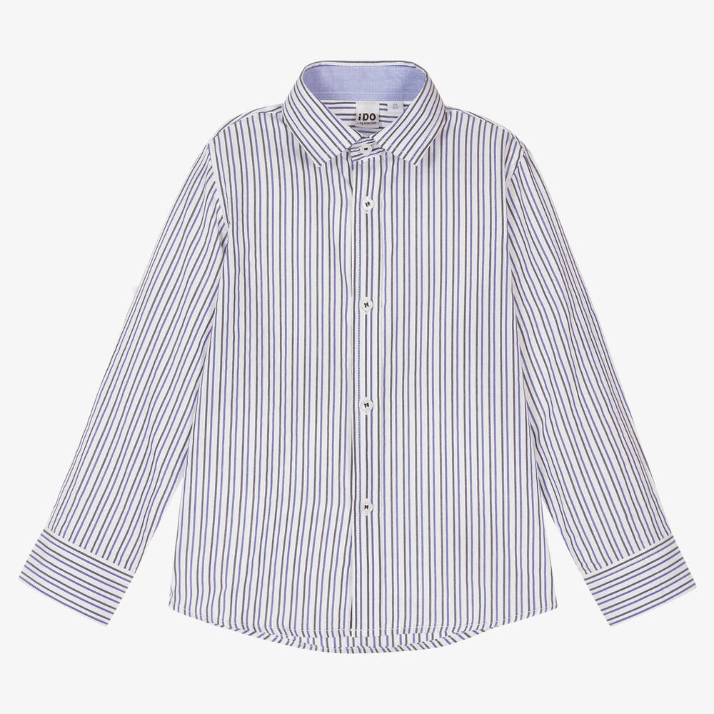 iDO Baby - Boys Striped Cotton Shirt | Childrensalon