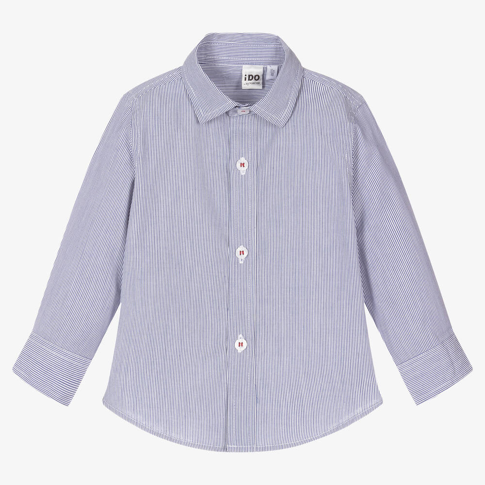 iDO Baby - Boys Striped Cotton Shirt | Childrensalon