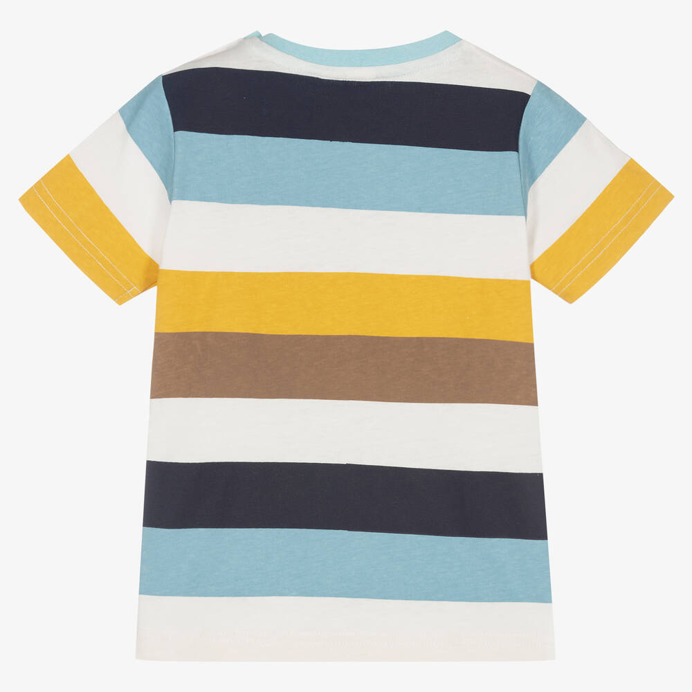 iDO Baby-Boys Striped Cotton Slogan T-Shirt | Childrensalon Outlet