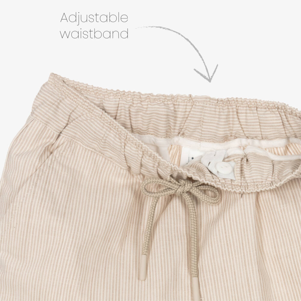 iDO Junior-شورت مخطط من مزيج الكتان للأولاد | Childrensalon Outlet