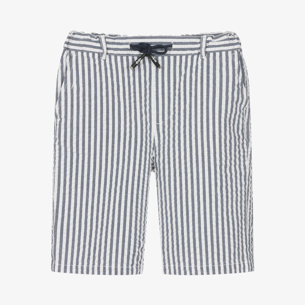 iDO Junior - Boys Striped Seersucker Shorts | Childrensalon