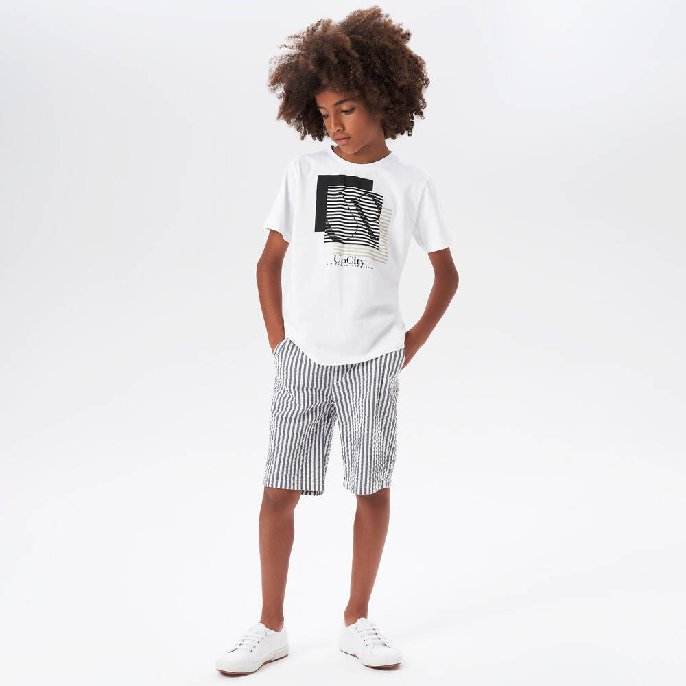 Seersucker top shorts boy