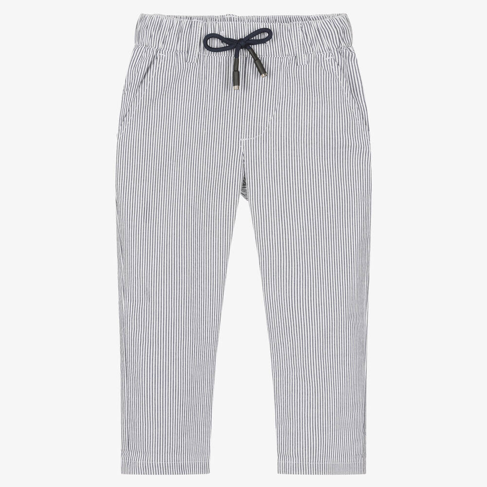 iDO Baby Boys Striped Seersucker Trousers Childrensalon Outlet