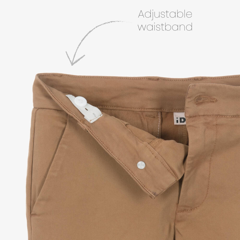 iDO Junior-Boys Tan Cotton Twill Trousers | Childrensalon Outlet