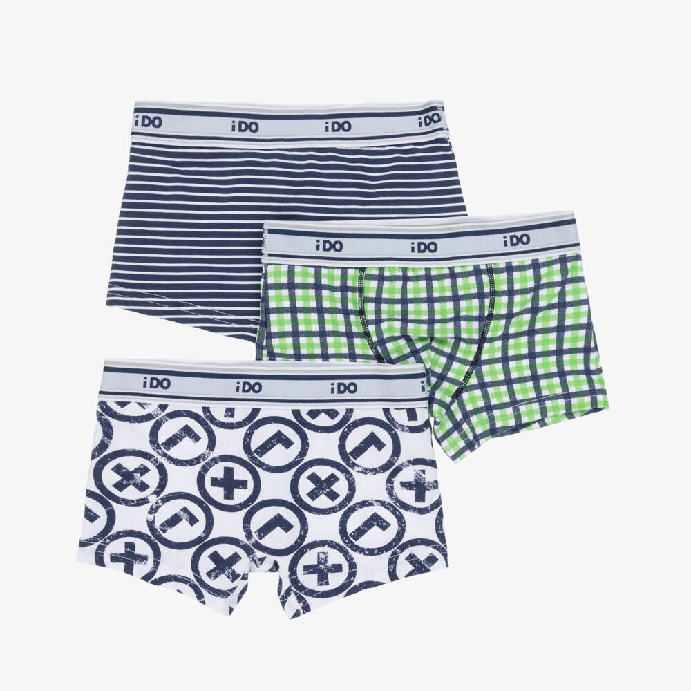iDO Junior-Boys Trio Tone Cotton Boxers Set | Childrensalon Outlet