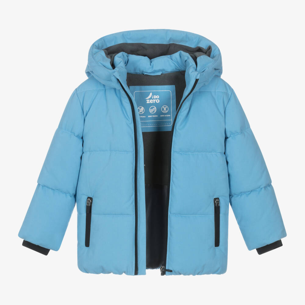iDO Малыши-Boys Waterproof Hooded Blue Puffer | Childrensalon Outlet