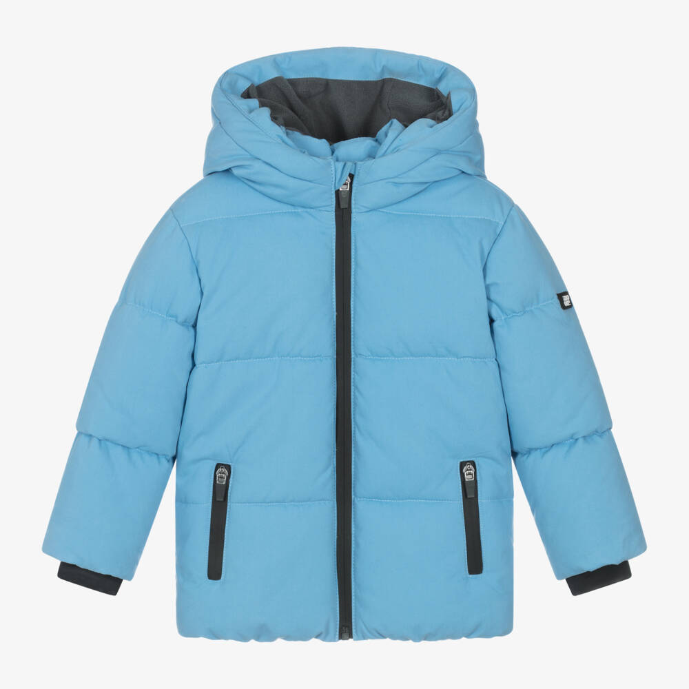 iDO Baby-Boys Waterproof Hooded Blue Puffer | Childrensalon Outlet