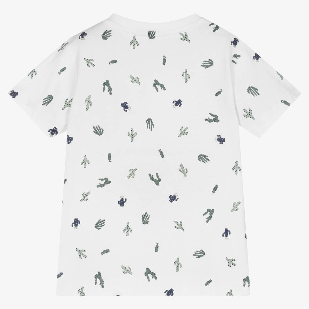 iDO Малыши-Белая хлопковая футболка с кактусами | Childrensalon Outlet