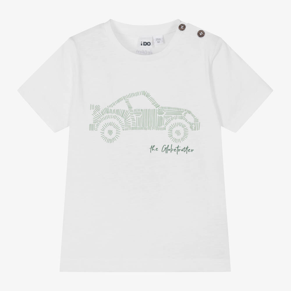 iDO Baby-تيشيرت قطن لون أبيض للأولاد | Childrensalon Outlet