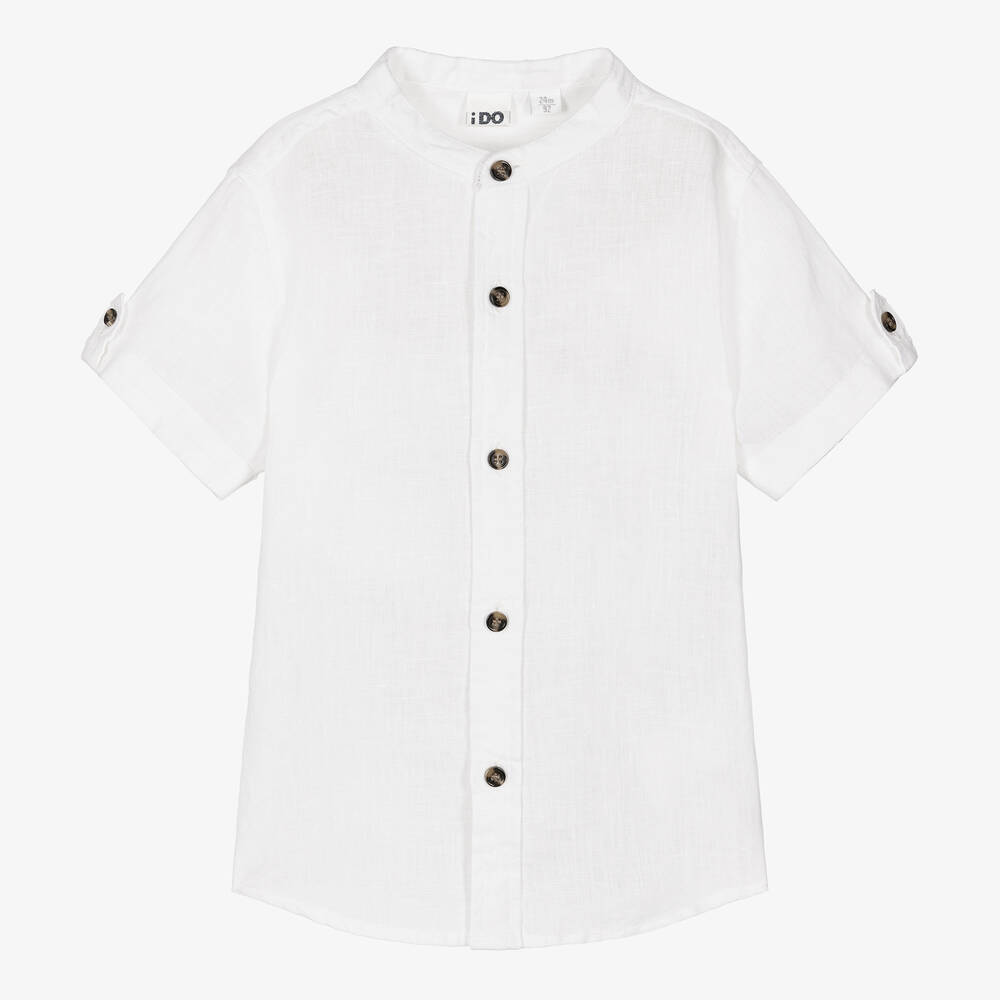 iDO Baby - Белая льняная рубашка без воротника | Childrensalon